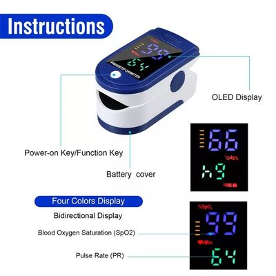 Màn hình Led màu Máy đo oxy xung cầm tay kỹ thuật số cầm tay
