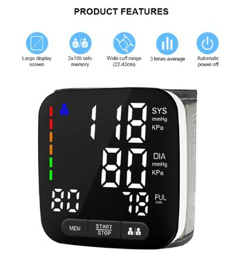 Máy đo huyết áp cổ tay kỹ thuật số di động Máy đo huyết áp chính xác