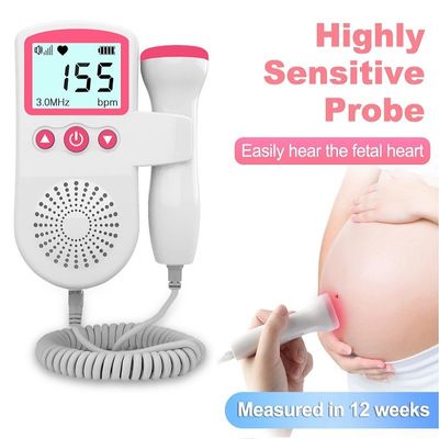 Máy dò nhịp tim siêu âm Theo dõi tại nhà Mang thai Doppler nhịp tim thai nhi mang thai