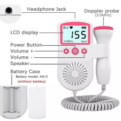 Máy dò nhịp tim siêu âm Theo dõi tại nhà Mang thai Doppler nhịp tim thai nhi mang thai