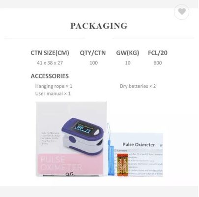 Màn hình OLED Spo2 Di động Máy đo oxy xung ngón tay Nhịp tim Spo2