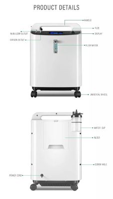 5L 93% Máy tập trung oxy tại nhà y tế với cảnh báo độ tinh khiết Màu trắng