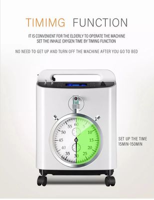 5L 93% Máy tập trung oxy tại nhà y tế với cảnh báo độ tinh khiết Màu trắng