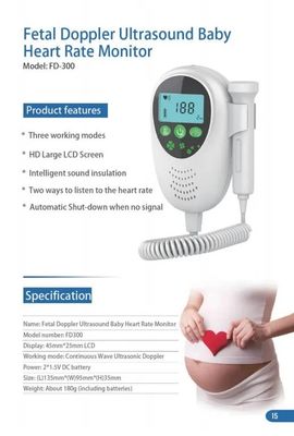 Phụ nữ mang thai Máy dò nhịp tim em bé Theo dõi Doppler thai nhi an toàn