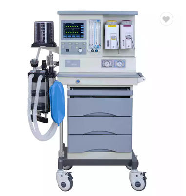 Máy gây mê loại xe đẩy hai hơi với máy đo lưu lượng cơ học 5 ống